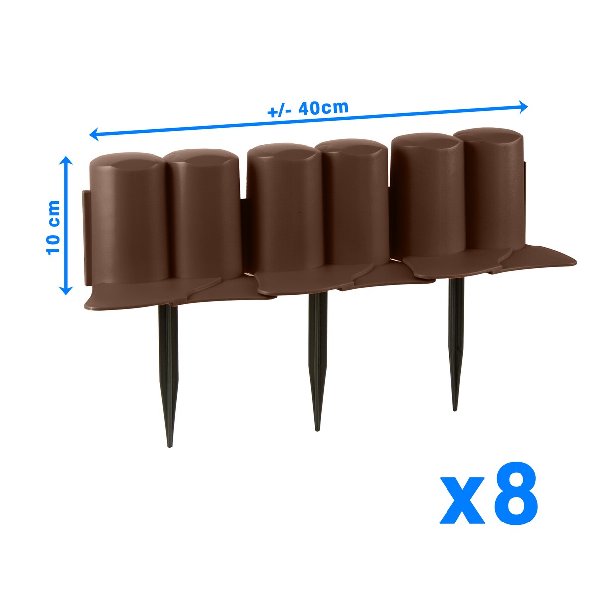 Płotek Ogrodowy 3,02 M Obrzeże Trawnikowe Palisada Brązowy