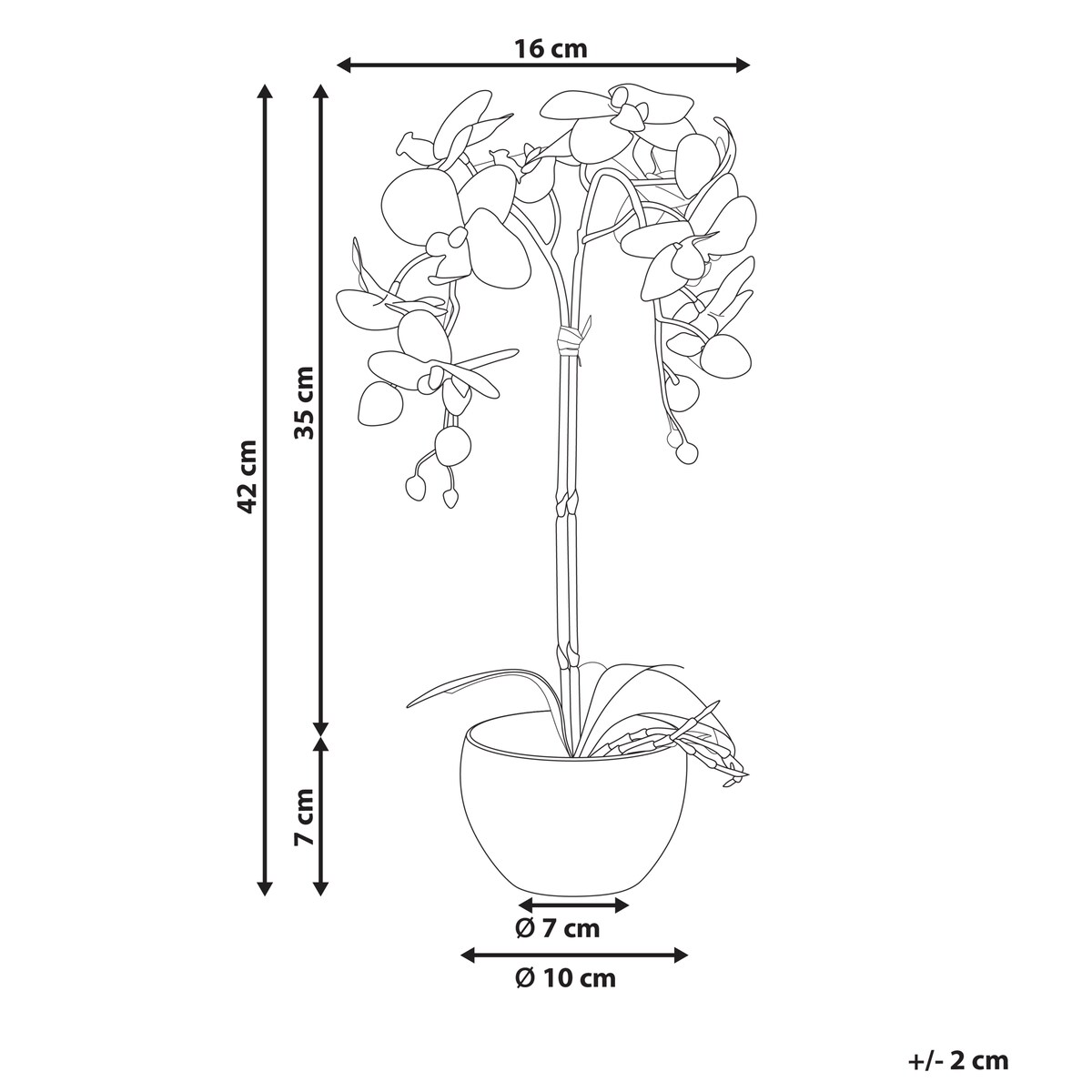 Sztuczna roślina ORCHID 42 cm Biały