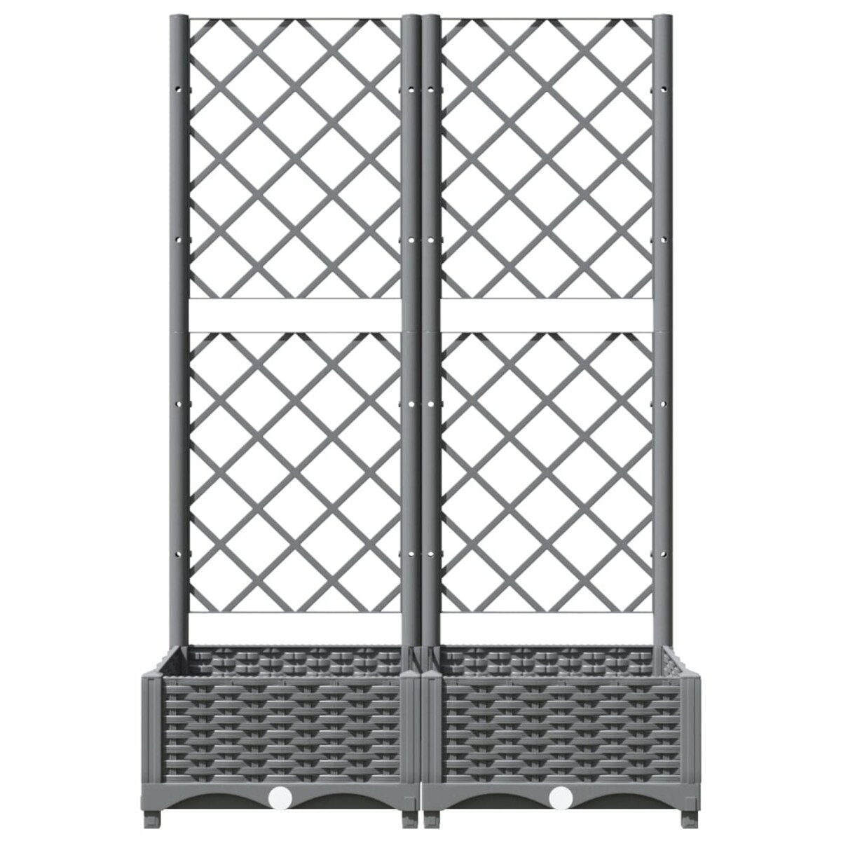 vidaXL Donica ogrodowa z kratką, jasnoszara, 80x40x121,5 cm, PP