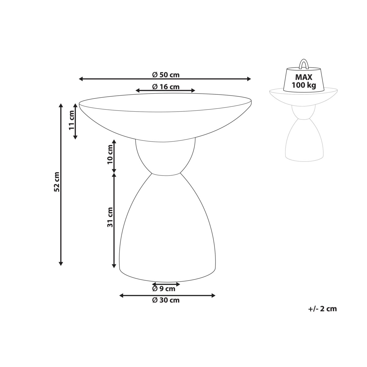 Stolik pomocniczy biały z efektem lastryko CAFFI