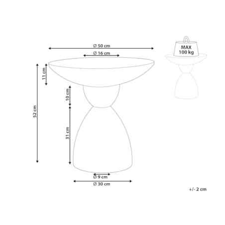 Stolik pomocniczy biały z efektem lastryko CAFFI