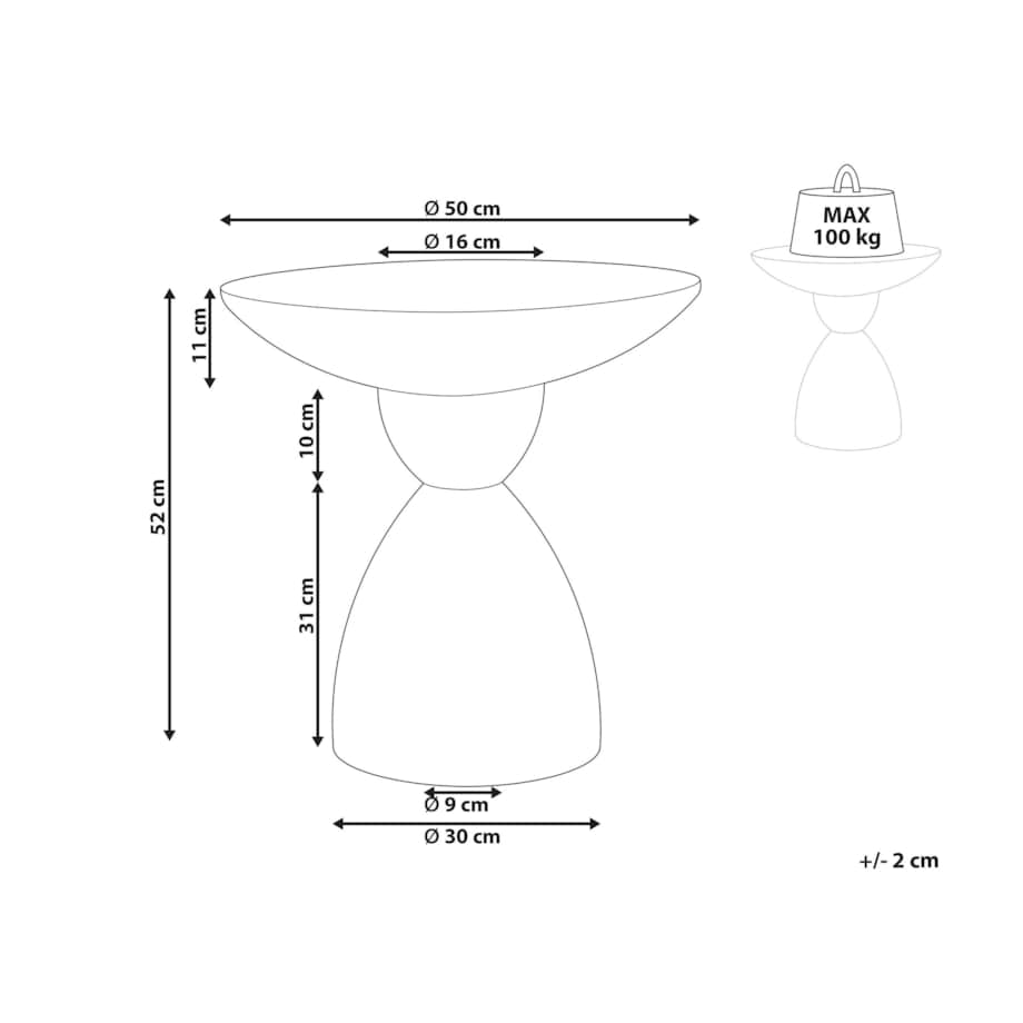 Stolik pomocniczy biały z efektem lastryko CAFFI