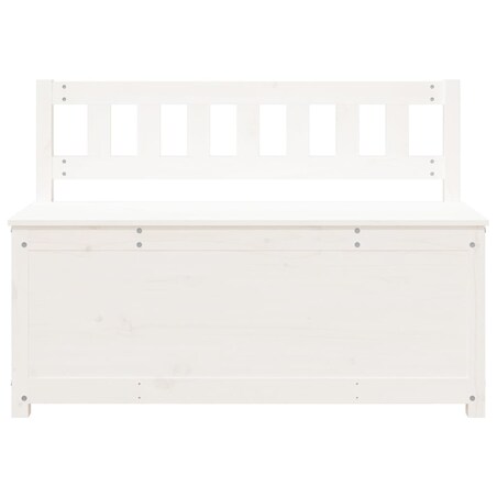 vidaXL Ławka, biała, 110x41x76,5 cm, lite drewno sosnowe