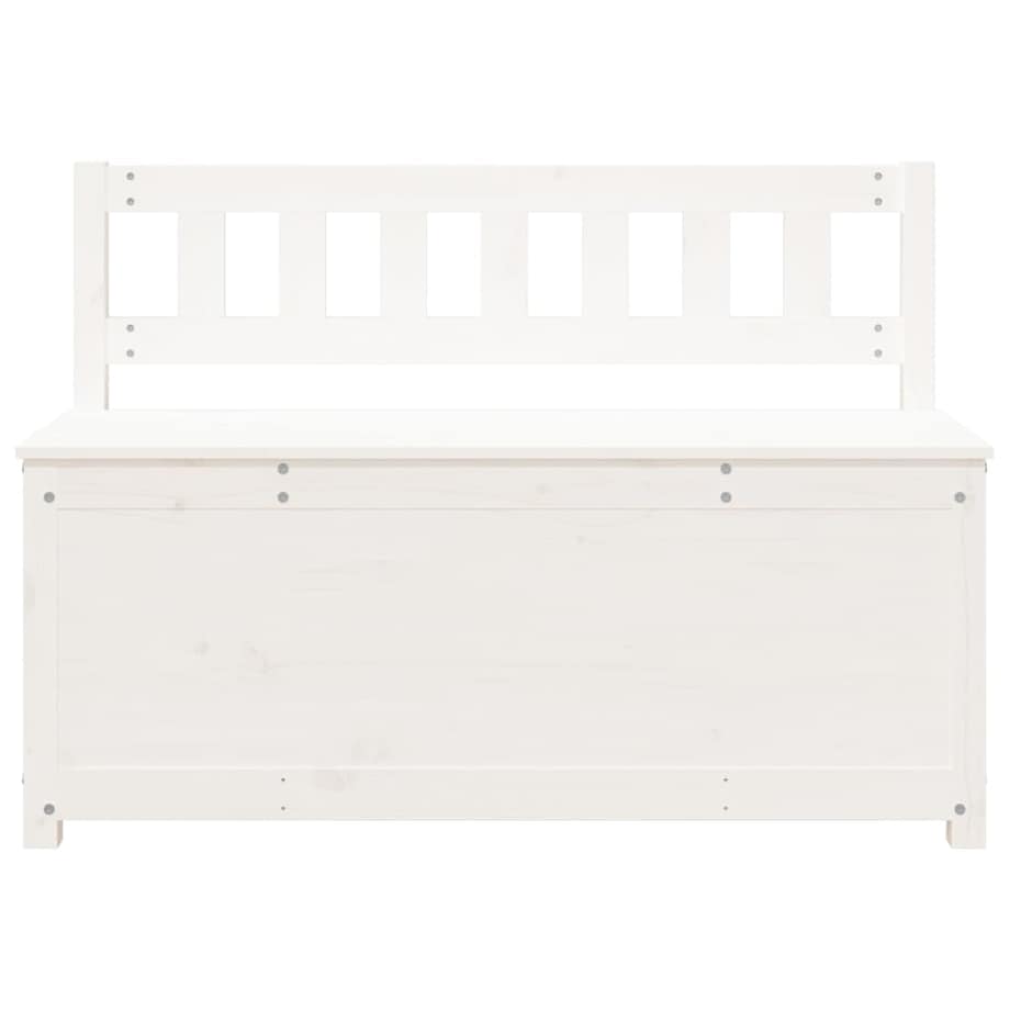 vidaXL Ławka, biała, 110x41x76,5 cm, lite drewno sosnowe