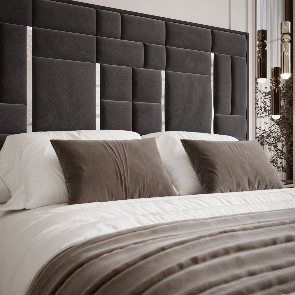 Łóżko tapicerowane BRIGITTE SILVER, pojemnik na pościel, s34, 140x200, Element 01