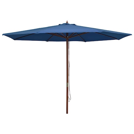 vidaXL Parasol ogrodowy na drewnianym słupku, 350 cm, niebieski