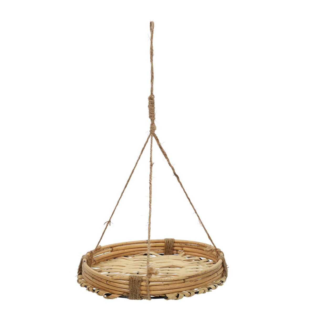Donica wisząca z bambusa i rattanu, Ø 25,5 x 45 cm