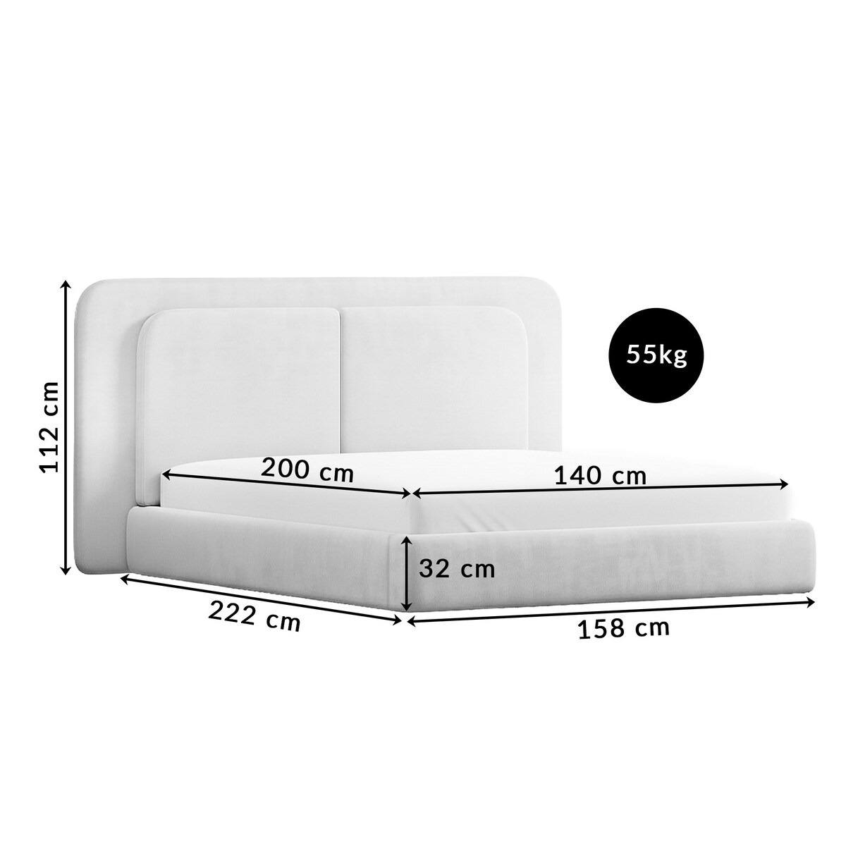 Łóżko Tapicerowane Prime 140X200 Stelaż Pojemnik Na Pościel Wind 11