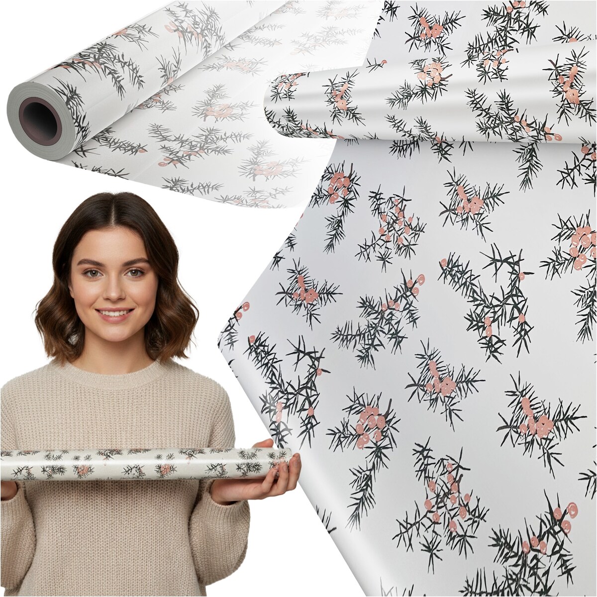 Papier Prezentowy Do Pakowania Prezentów 25 m MEGAROLKA Świąteczny Do Paczek Boże Narodzenie Ozdobny