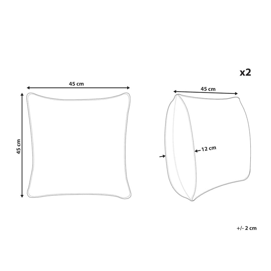 2 poduszki dekoracyjne w cekiny 45 x 45 cm złote ASTER