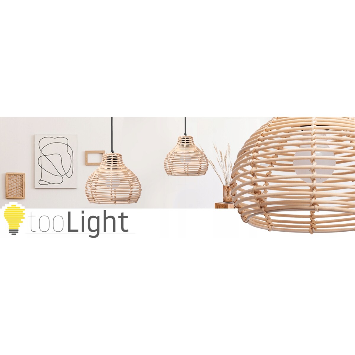 Lampa Wisząca Pleciona Bambusowa Natural Boho Xl
