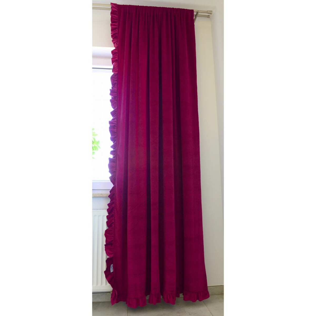 Zasłona Na Okno Okna Z Falbanką Do Salonu Sypialni 150X250 Cm Burgund