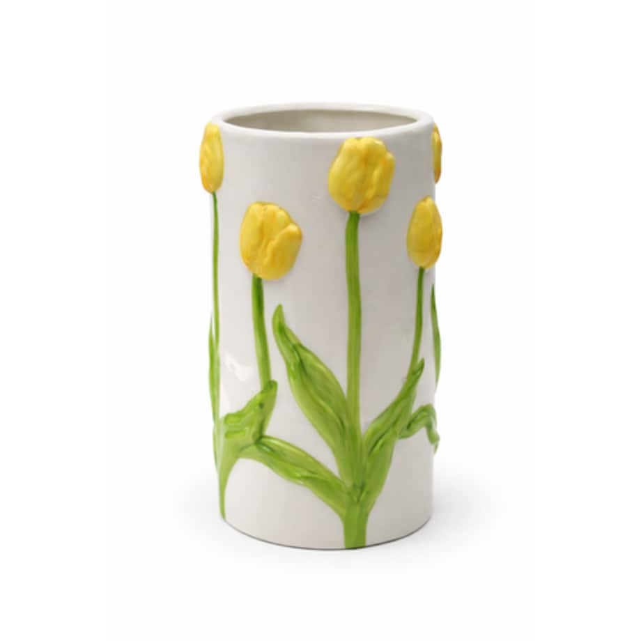 Wazon ceramiczny z tulipanami 22x11,5x11,5 cm TULIPANO żółte