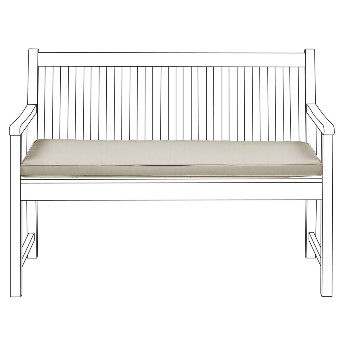 Poduszka na ławkę ogrodową VIVARA 112 x 54 cm Beżowy