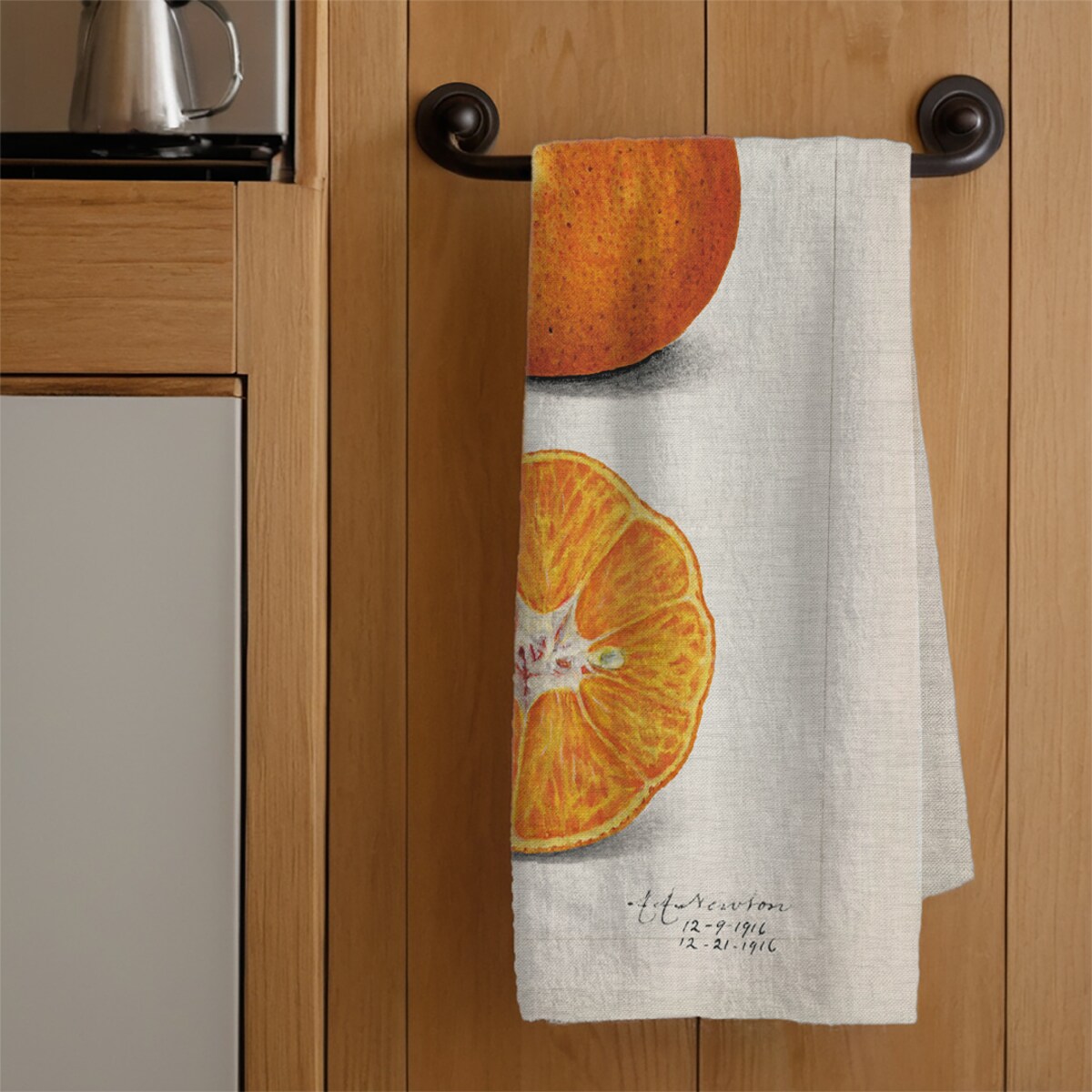 Lniana ścierka kuchenna - Pomarańcze