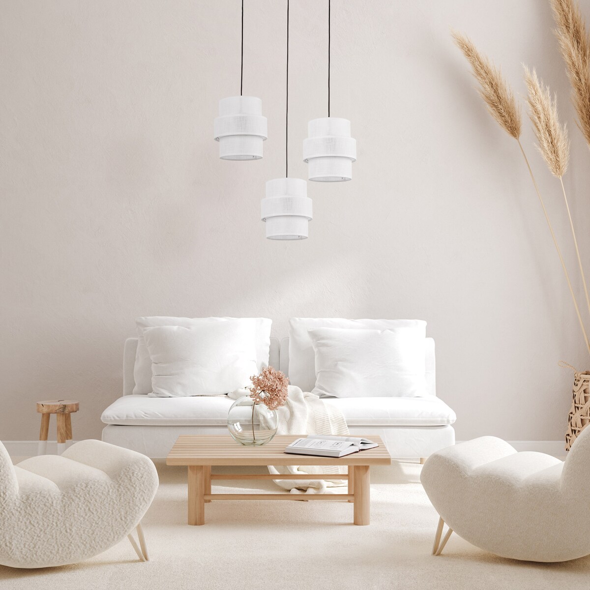 Nowoczesna lampa sufitowa TK Lighting CALISTO WHITE 5975, 3xE27, biało-czarna, regulowana wysokość, do salonu i jadalni