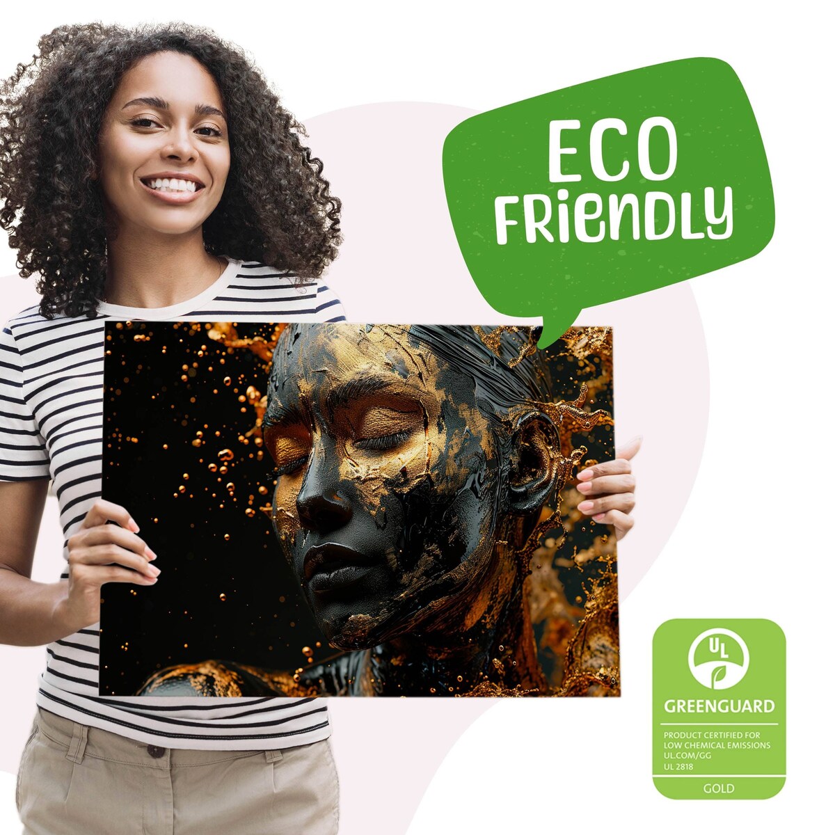 Obraz Na Płótnie Do Salonu Kobiecy Portret Abstrakcja Styl Glamour 70x50cm