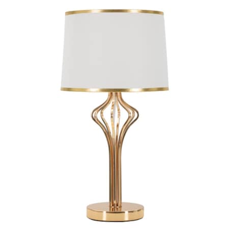 Lampa stołowa Slimmy, kolor biały i złoty, żelazo i tworzywo sztuczne, 28 x 28 x 53 cm, 1 x E27, max. 40 W, do salonu i sypialni, Mauro Ferretti