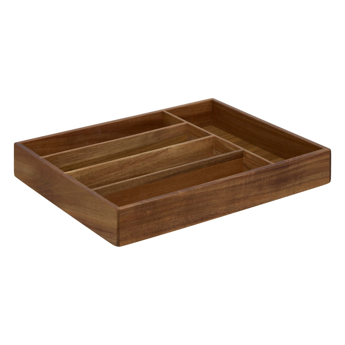 Drewniany organizer na sztućce TIDY SMART, 26 x 35 x 5 cm, kolor brązowy