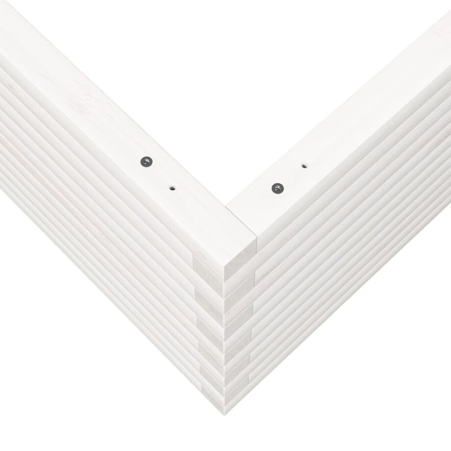 vidaXL Donica ogrodowa, biała, 80x80x45,5 cm, lite drewno sosnowe