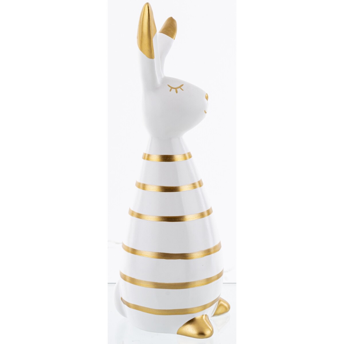 Dekoracja - królik dolomitowy w złote paski 26x10x9 cm