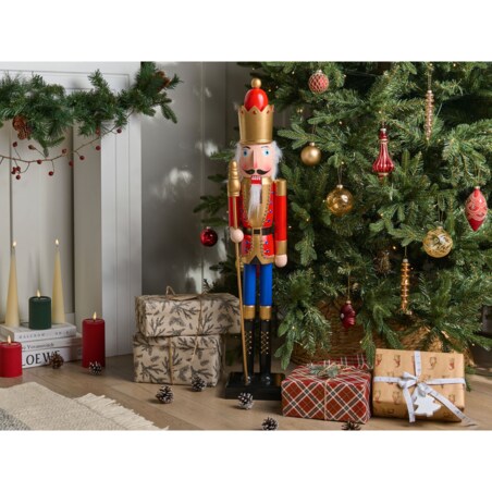 Figurka dekoracyjna MALARAN Dziadek do orzechów 90 cm Czerwony