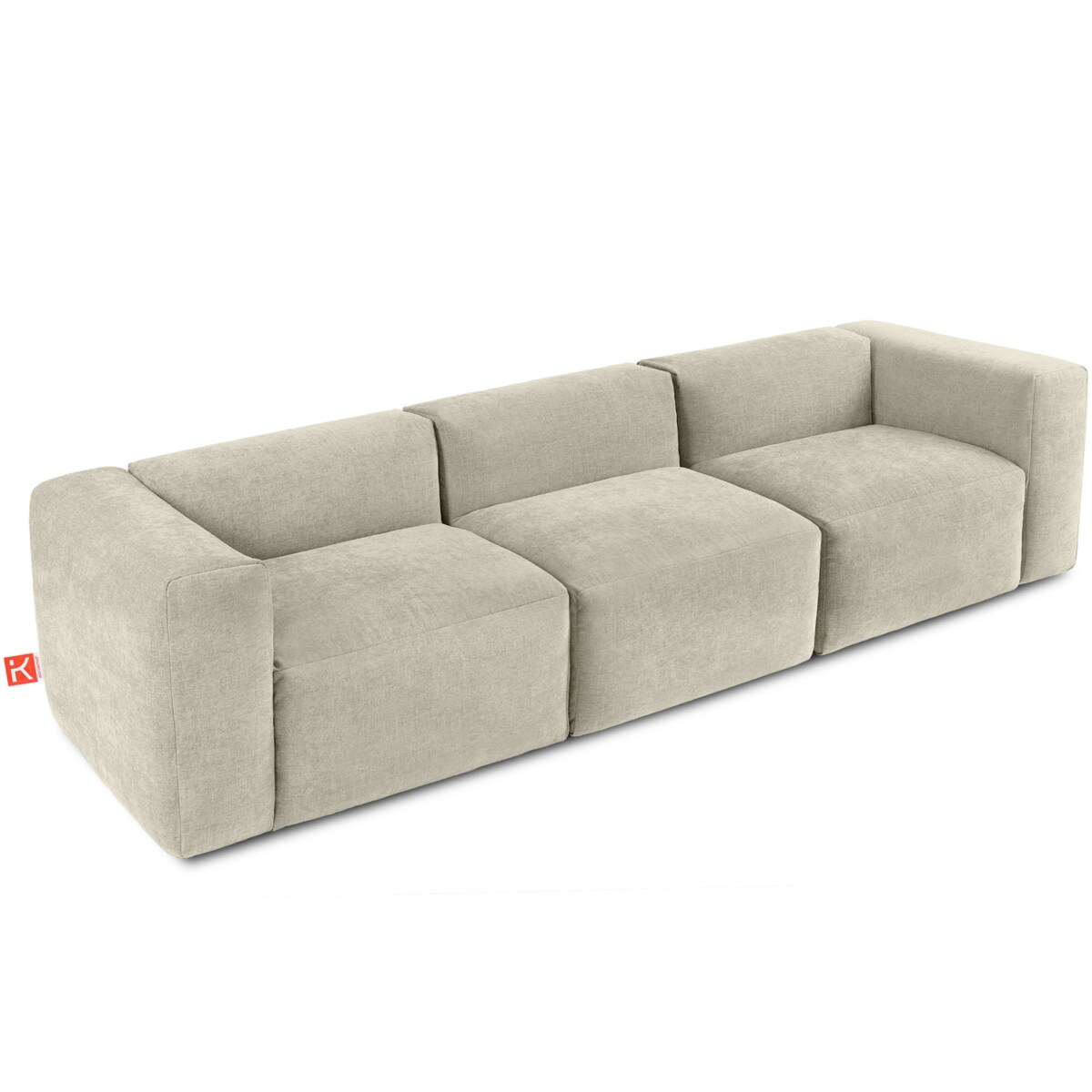 KONSIMO BUFFO 3-osobowa sofa z wyjątkowo miękkim i wygodnym siedziskiem, kolor ecru