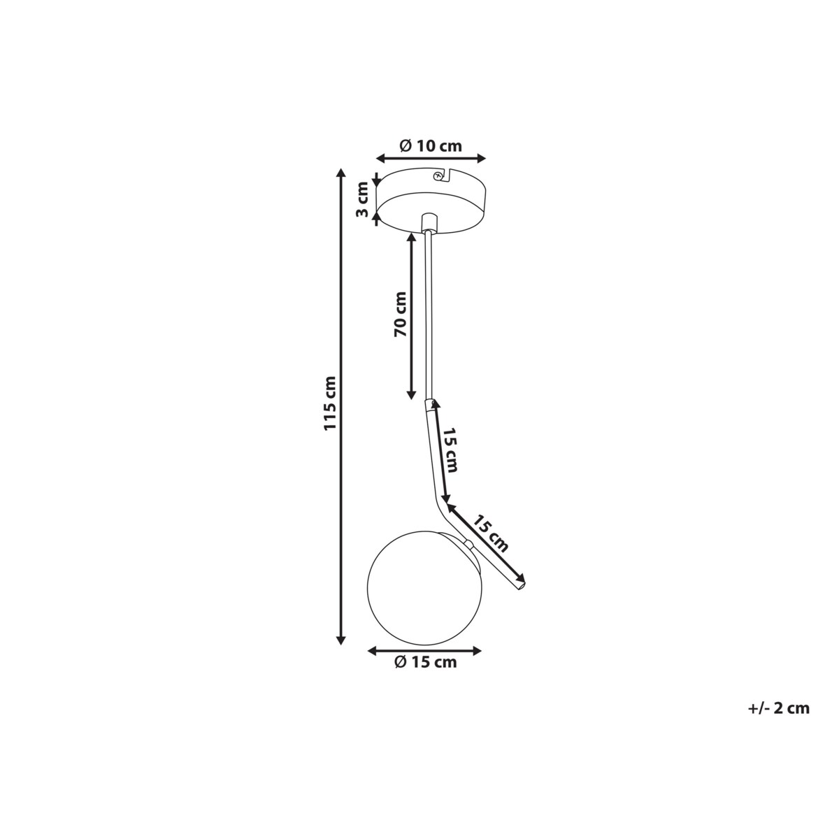 Lampa wisząca szklana czarna WAPITI