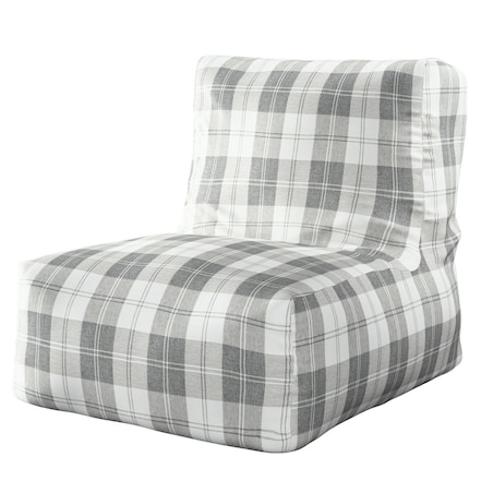 Pufa - fotel, krata szaro-biała, 67 x 31 x 75 cm, Edinburgh