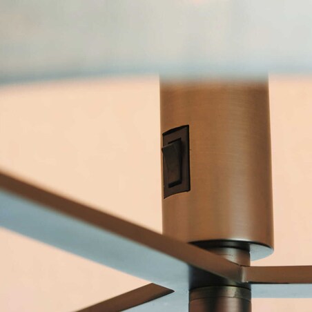 Abażurowa lampa podłogowa Hayfield 72634 Endon brązowa beżowa