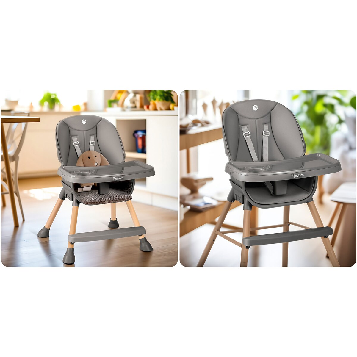 Krzesełko do karmienia dla dzieci regulowane fotelik Nukido