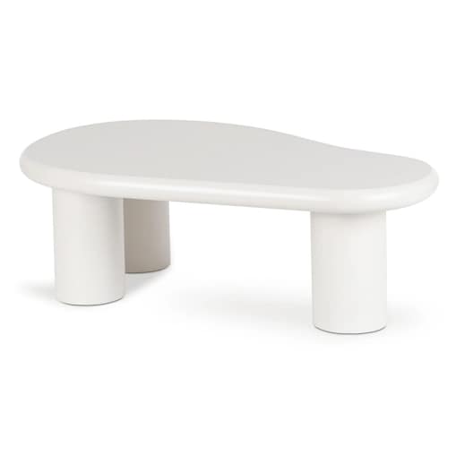 Stolik Kawowy Okrągły Mały Ława Do Salonu Pokoju Owalny Biały EDME 128cm