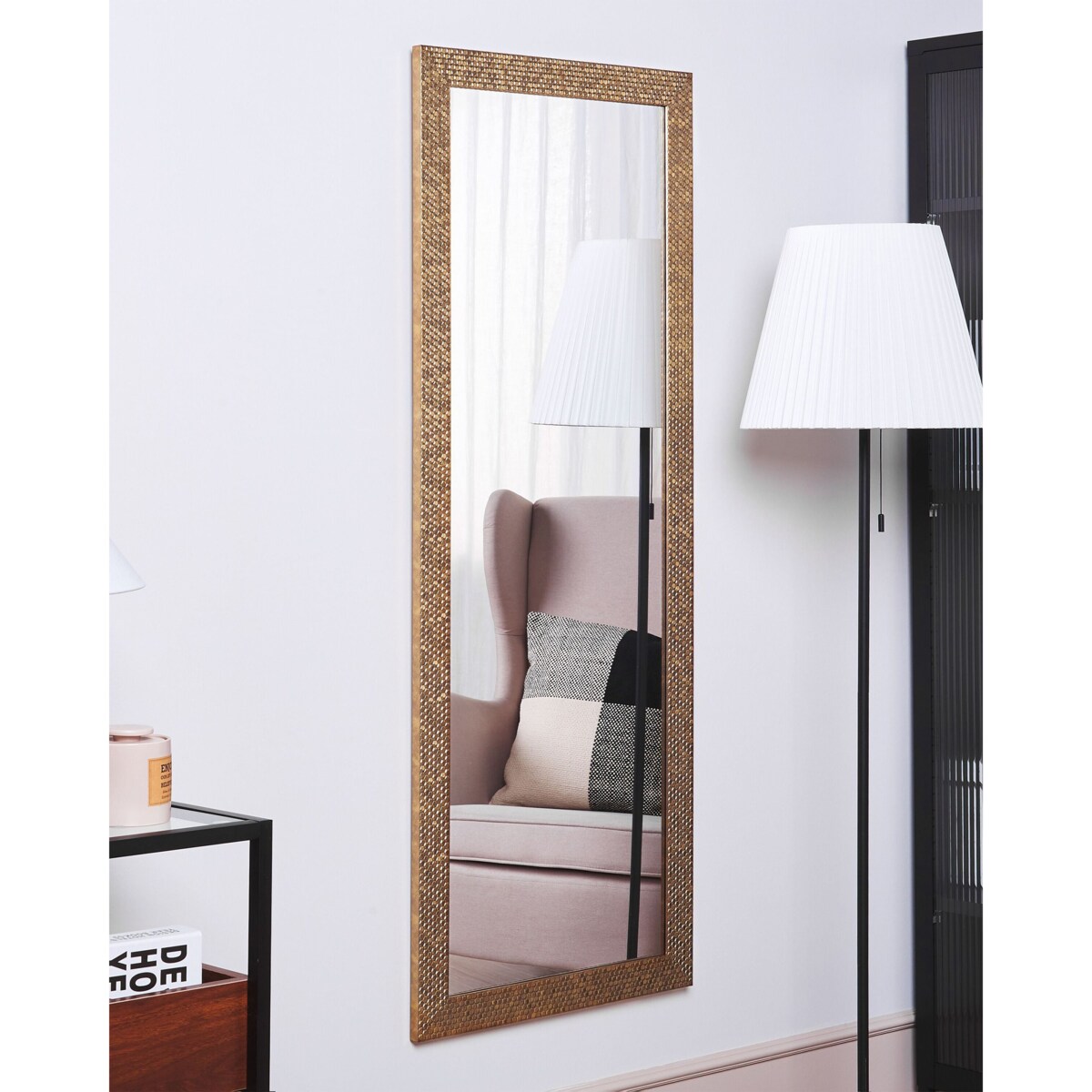 Lustro ścienne AJACCIO 50 cm 130 cm Mosiężny