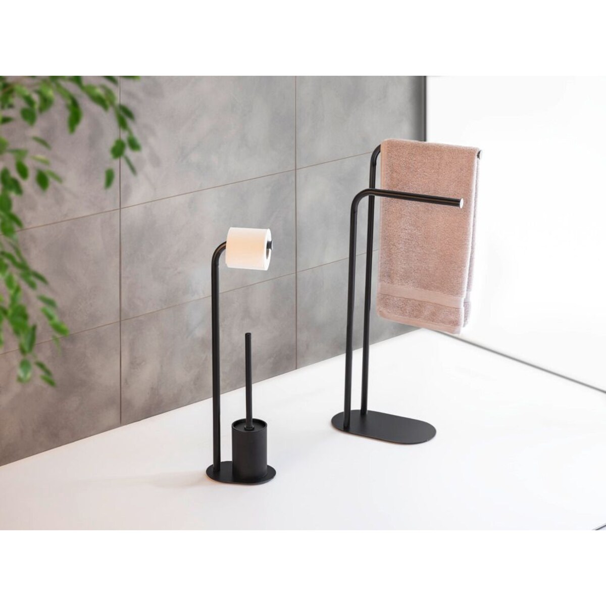 Stojak na papier toaletowy i szczotkę WC LEVANTE, 2w1