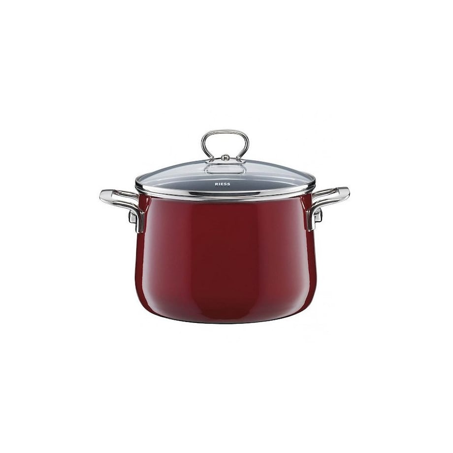 rosso Set Bordowy Zestaw 4 Garnków Z Pokrywkami I Patelni Emaliowanych