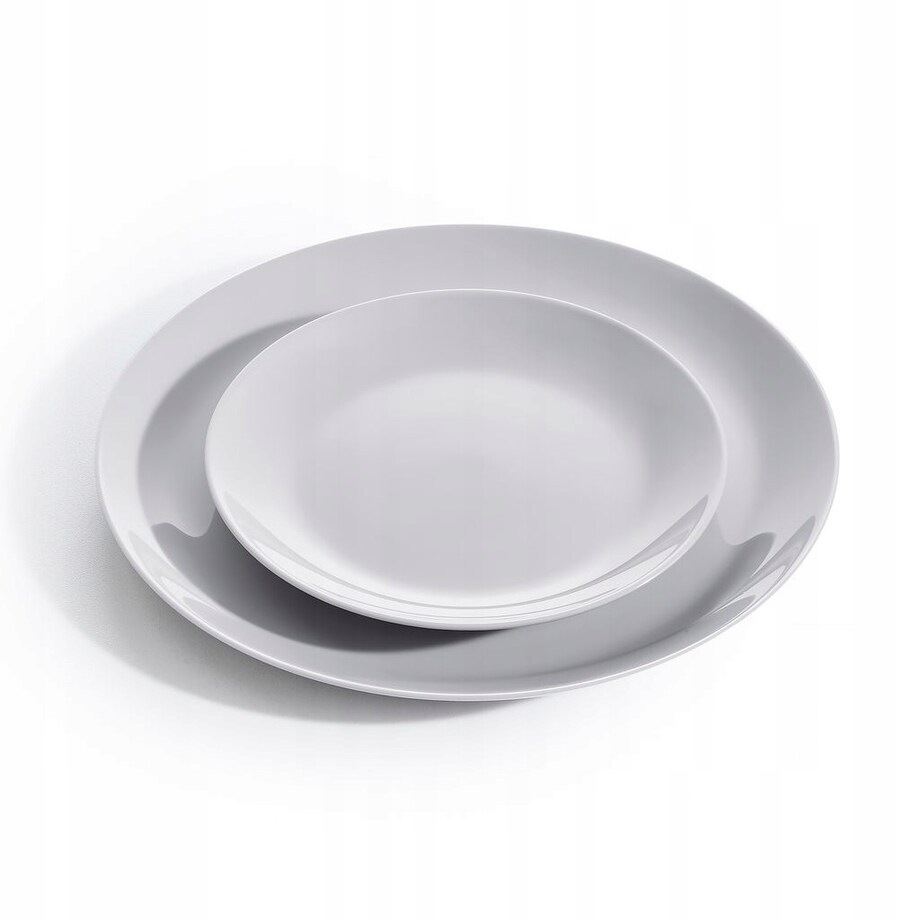 6x TALERZ PŁYTKI OBIADOWY szary 25cm LUMINARC diwali talerze na jedzenie