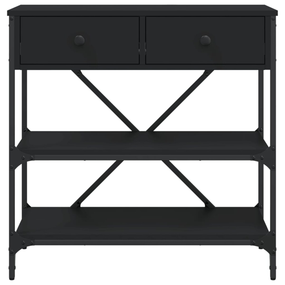 vidaXL Stolik konsolowy, czarny, 75x34,5x75 cm