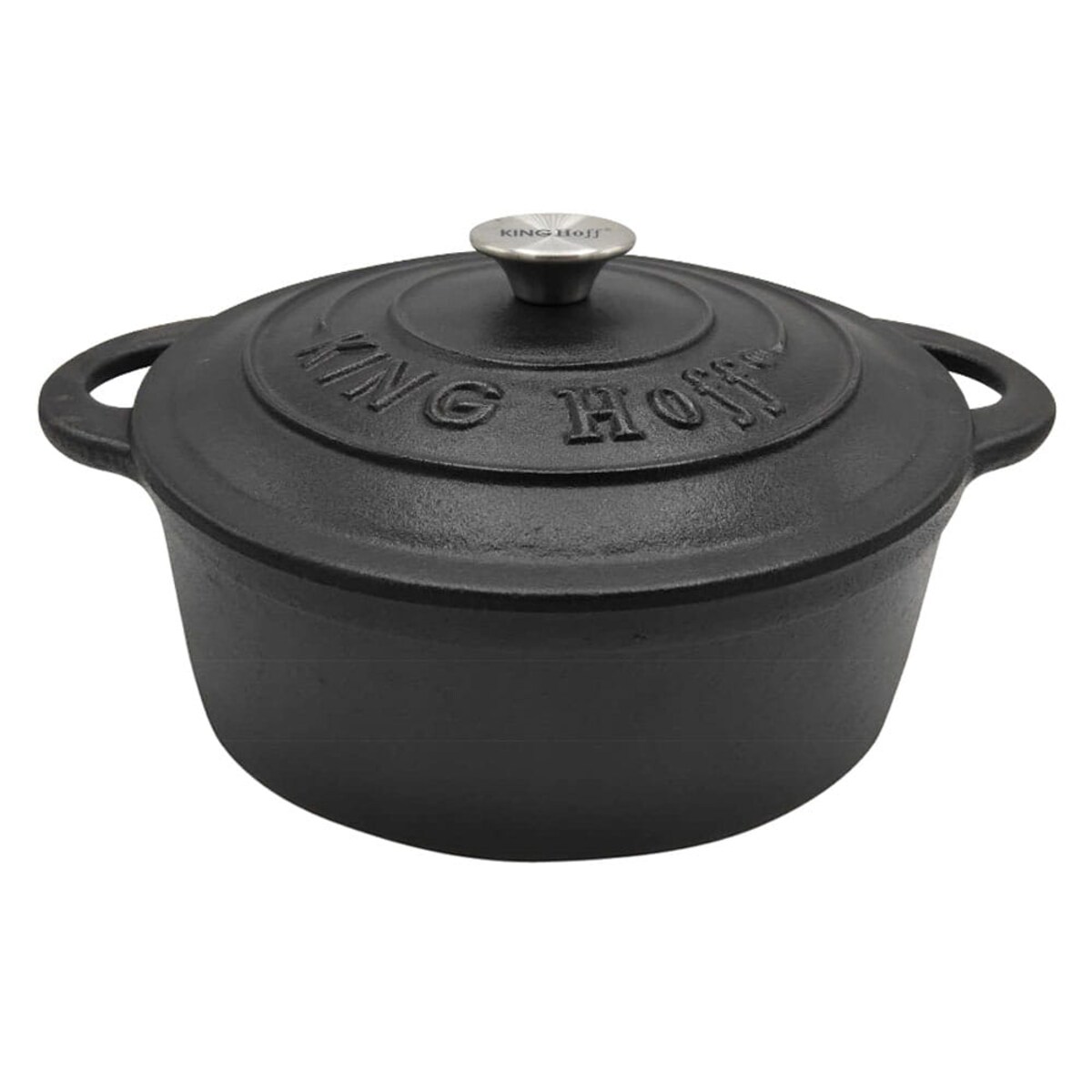 Garnek żeliwny na indukcję czarny 22cm 2.4L KINGHOFF