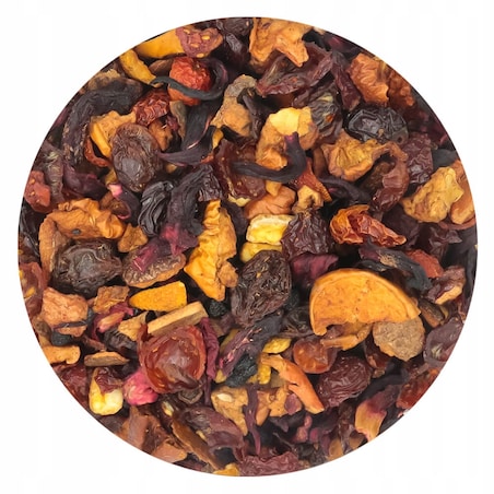 Herbata owocowa ADWENTOWA o smaku pomarańczy z cynamonem i przyprawami - herbata liściasta sypana mieszanka napar susz - gotowa na prezent upominek