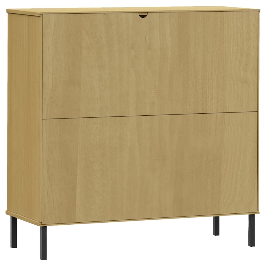 vidaXL Regał OSLO, metalowe nóżki, brązowy, 90x35x90,5 cm, drewno