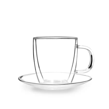 Komplet 2 filiżanek ze spodkami z podwójną ścianką 250ml Amo 27565