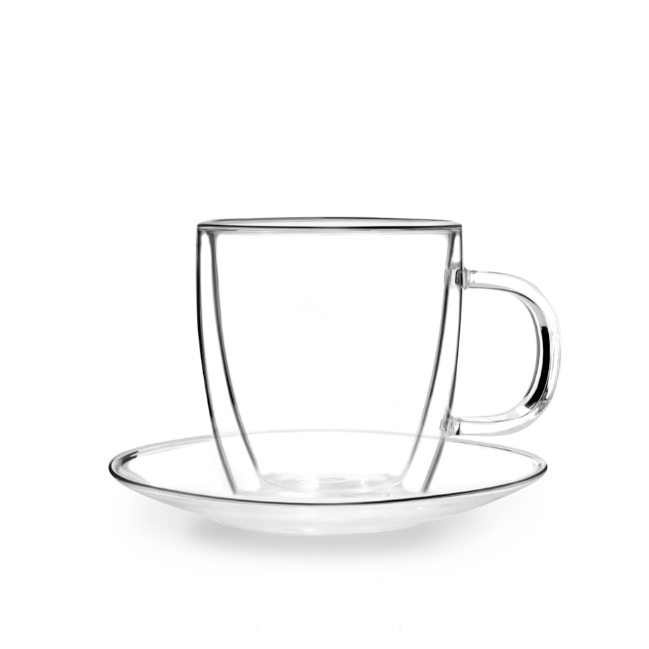 Komplet 2 filiżanek ze spodkami z podwójną ścianką 250ml Amo 27565