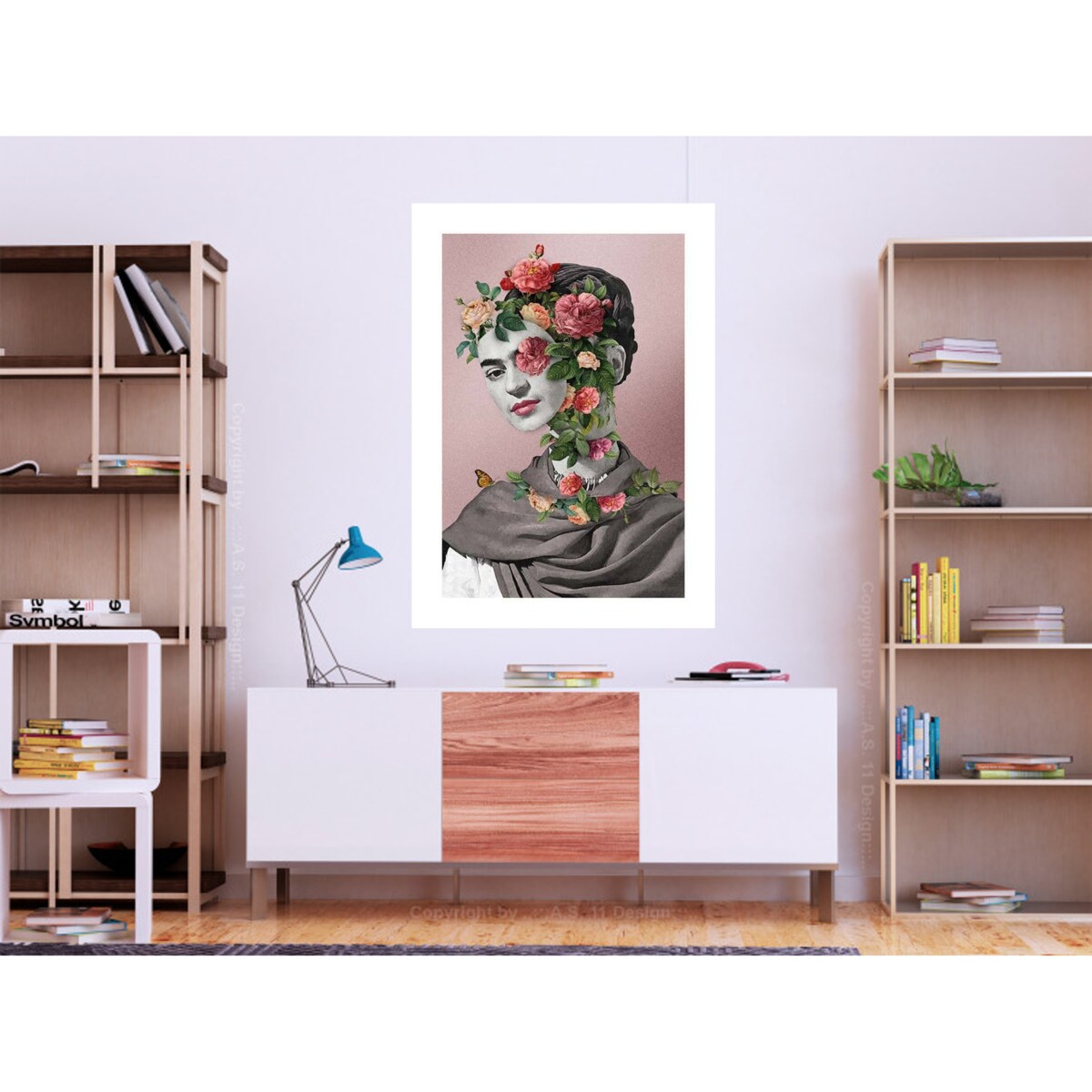 Poster Story, Plakat, Obraz - Frida Kahlo Otulona Różami, wymiary 50 x 70 cm