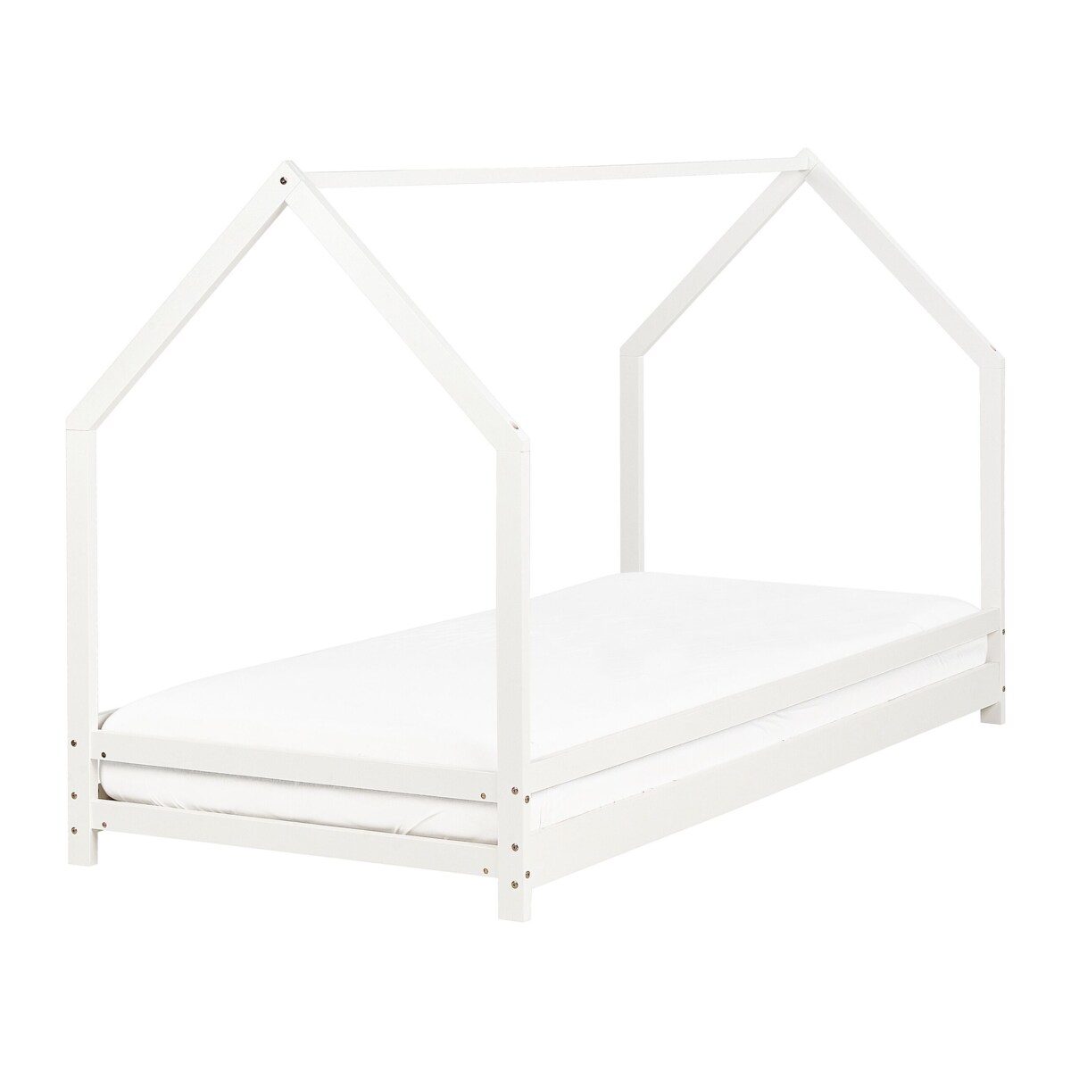 Łóżko dziecięce domek drewniane 90 x 200 cm białe APPY
