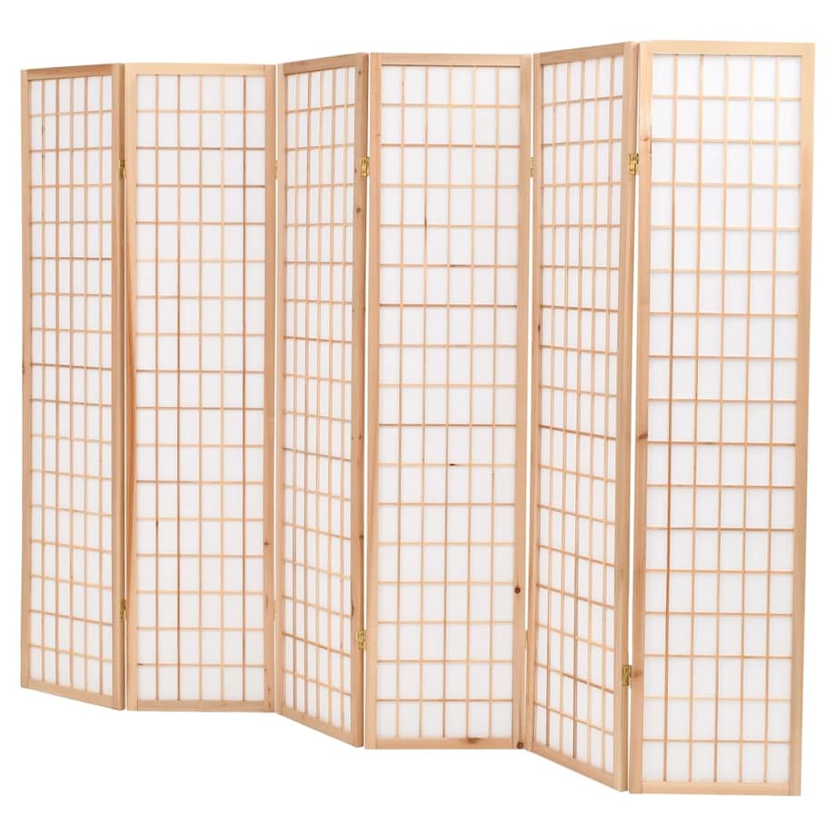 vidaXL Parawan 6-panelowy w stylu japońskim, 240x170 cm, naturalny