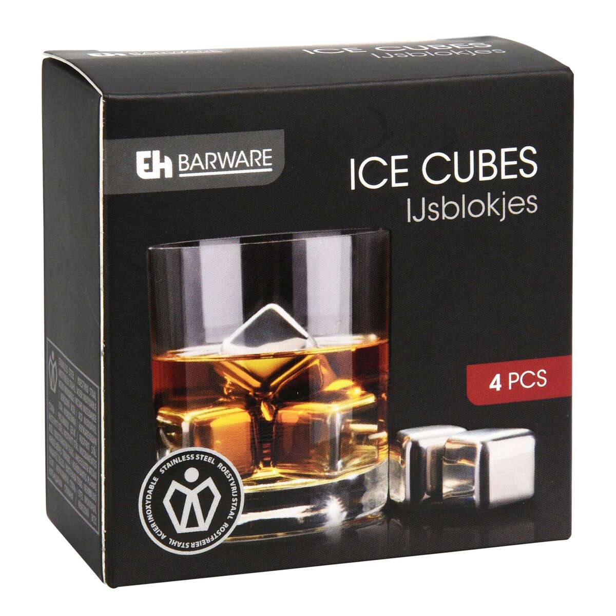 Metalowe Stalowe Kostki Lodu Do Drinków Whisky Chłodzące Wielokrotnego Użyt