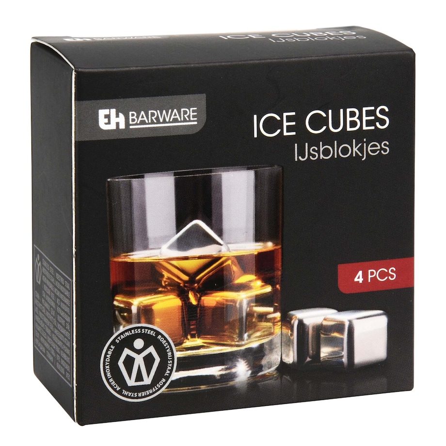 Metalowe Stalowe Kostki Lodu Do Drinków Whisky Chłodzące Wielokrotnego Użyt