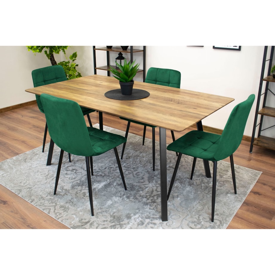 Krzesło Do Jadalni Kuchni Salonu Kara - Ciemna Zieleń Aksamit