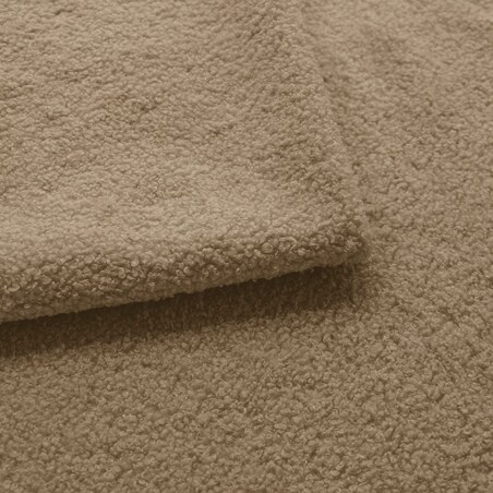 Sofa rozkładana ALOO obita tkaniną boucle z ozdobnymi poduszkami, beżowa