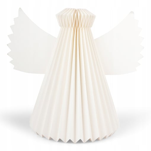 ŚWIĄTECZNA FIGURKA ANIOŁ papierowa biała wys. 35cm